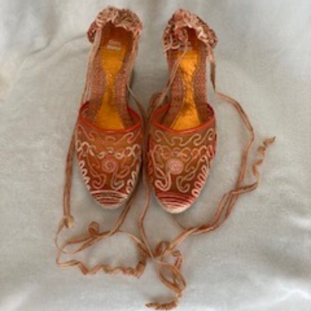 Costa Blanca Orange Wedge Espadrilles